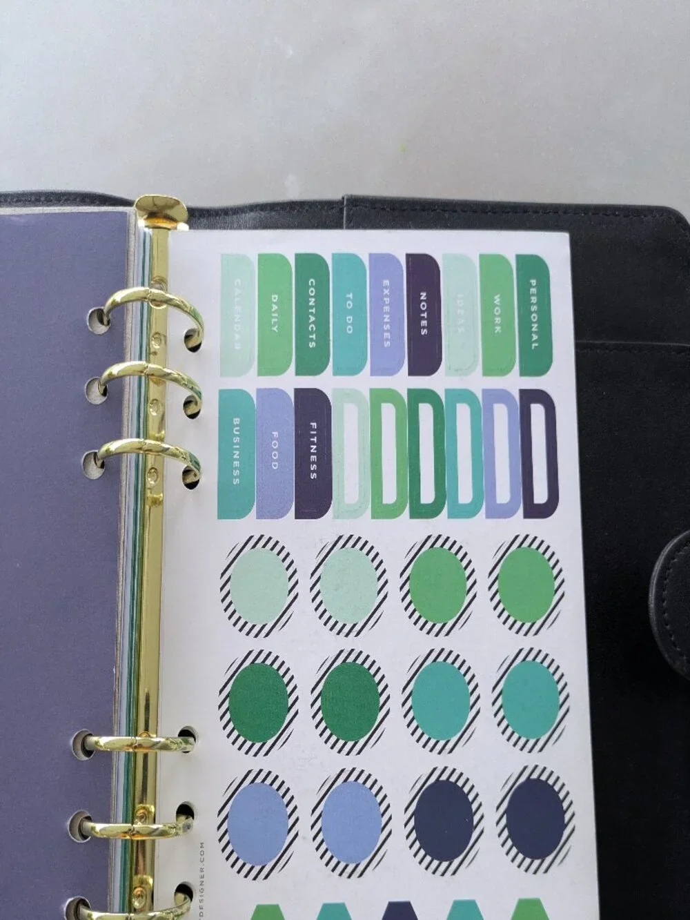 Day Designer A5 Black Vegan Leather Refillable Ring Binder